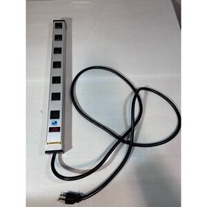 Global Industries‎ 7 Outlet Aluminum Power Strip Power Tap 15A 125VAC 60Hz